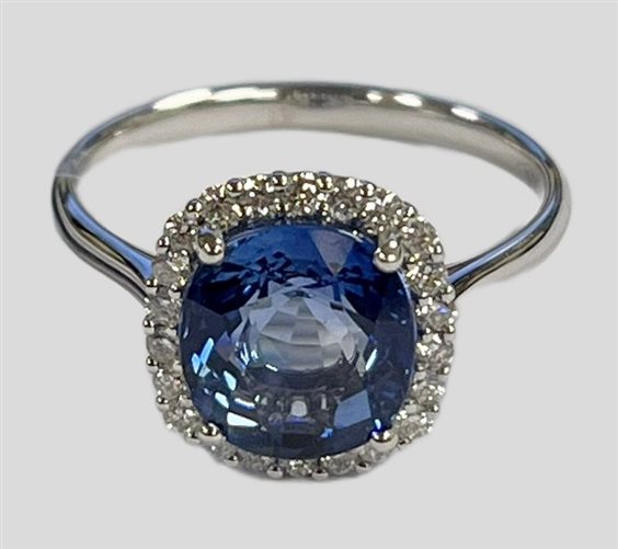 Anello Gazzola Gioielli Donna in Oro bianco Zaffiro blu 3.15 Ct AN-CUSH-1-13-Z-CUSH-N9X8-G-SI - AN-CUSH-1-13-Z-CUSH-N9X8-G-SI